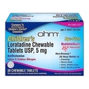 Ohmの子供のLoratadineのChewable、Dyeは、Sneezing、Ronyの鼻、水目の痛みの喉か鼻、Antihistamine、屋内及び屋外のアレルギー、5mg、30のタブレットのNon-Drowsy 24h救助します