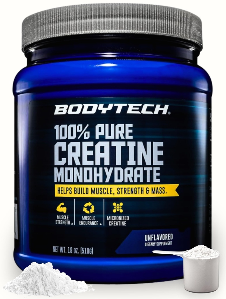 BODYTECH 100%の純粋なクレアチンの Monohydrate の粉-高められた筋肉強さおよび性能のための優れた Micronized のクレアチン-サポート筋肉、回復および高められた練習(18oz/102 のサービング)