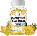 マグネシウムのGlycinateのグミー2500mg - ビタミンD、B6のCQ10の砂糖の自由なマグネシウムのカリウムの補足- 90のパイナップルのグミ