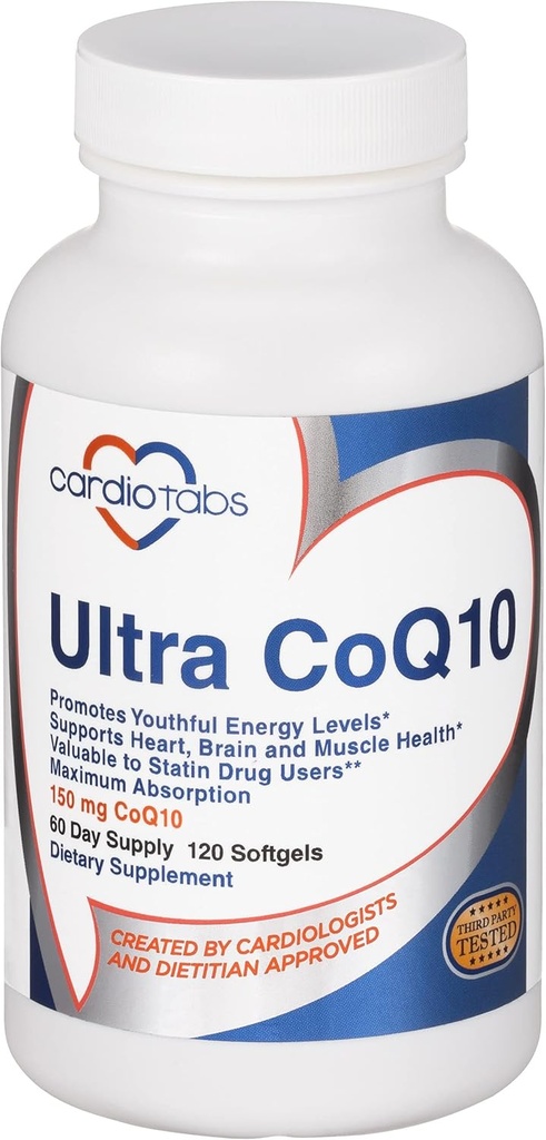 カーディオの健康のための超CoQ10 Coenzymeの補足、CoQ10の150のmg - Ubiquinone - 2つのSoftgels w/Safflowerオイル及びトコフェロール、頭脳及び筋肉健康、120のSoftgelsのための6Xよりよい吸収