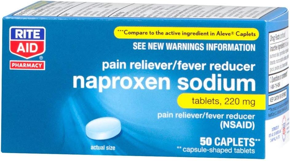 Rite Aid Naproxenナトリウムの痛みの軽減の丸薬、220のmgの小口- 50の計算  NSAIDの痛みのレバー 痛みの丸薬 背部痛みの軽減プロダクト 筋肉および背部痛みの救助プロダクト 実時間痛みの救助