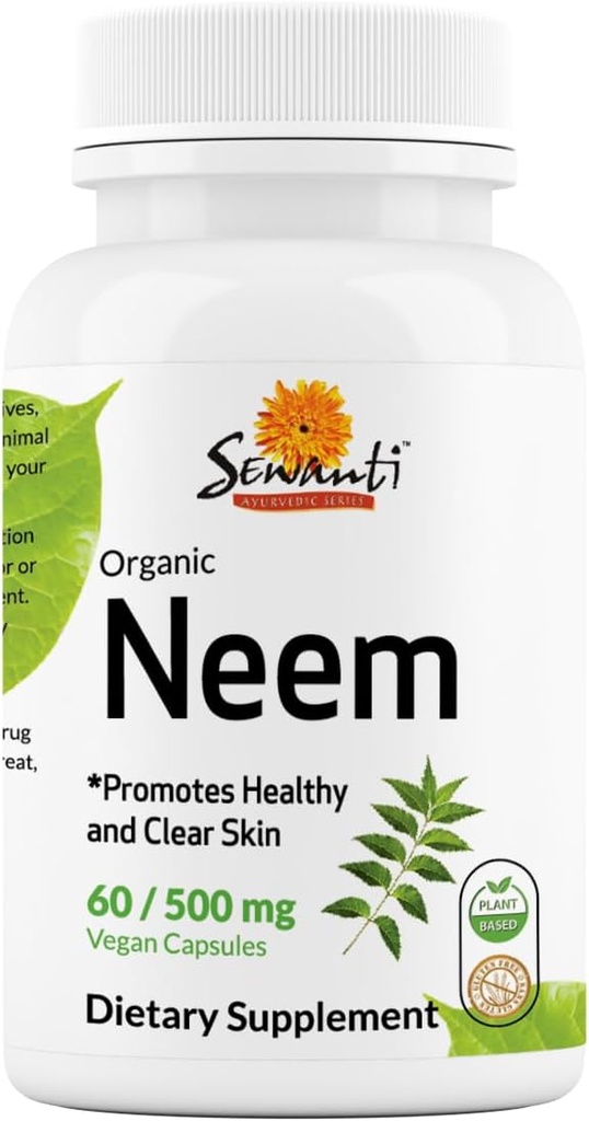 Sewanti Neemカプセル - 高効力抽出カプセル、皮膚の健康と免疫サポートのためのハーブサプリメント - 消化バランスカプセル500mg