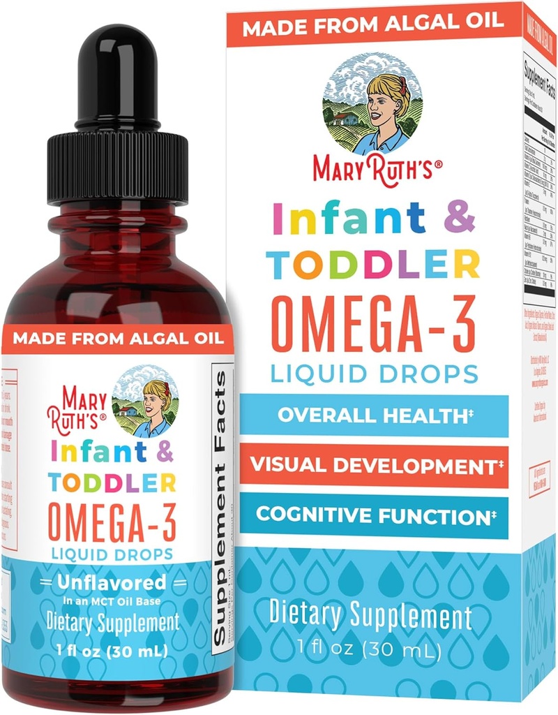 MaryRuth Organics Infant と Toddler Omega-3 Liquid Drops by | 200mg DHA と 2mg EPA サービングあたり | 全体的なウェルネスと健康開発 | フラヴール | 1 Fl Oz