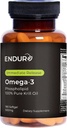 Endur Omega-3のPhospholipid (100%の純粋なKrillオイル)、最適吸収、グルテンフリー、500mg (180のSoftgels)のために方式される中心の健康の補足