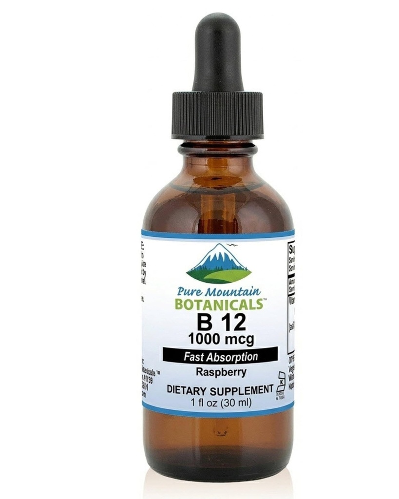 純粋な山の植物B12のビタミン1000のmcg - Kosherの液体B12は自然な果実味と低下します