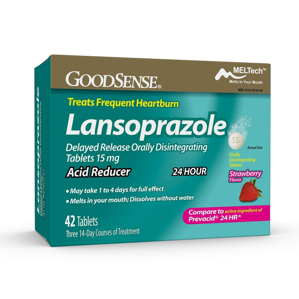 GoodSenseのLansoprazoleの遅れた解放は口頭でタブレット15のmg、酸の減力剤、いちごの味、42の計算を崩壊させました(1のパック)