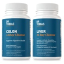 Dr. Tobias Colon 14 Day Cleanse & Liver 21 Day Cleanse Supplements, with Fiber, Herbs & Probiotics, Solarplast, Artichoke, Milk Thistle, Gut and Liver Healthをサポート.