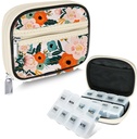Serfeymi週刊旅行ピルオルガナイザーPill Case for Purse with Reable 7 Day Pill Box, Fashionable Travel Medicine, ビタミン, サプリメント - Bloom 01 + Pill Box