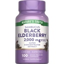 Nature's Truth Black Elderberry カプセル | 100 カウント | 超濃縮サムブカスエキス | 非GMO・グルテンフリーサプリメント