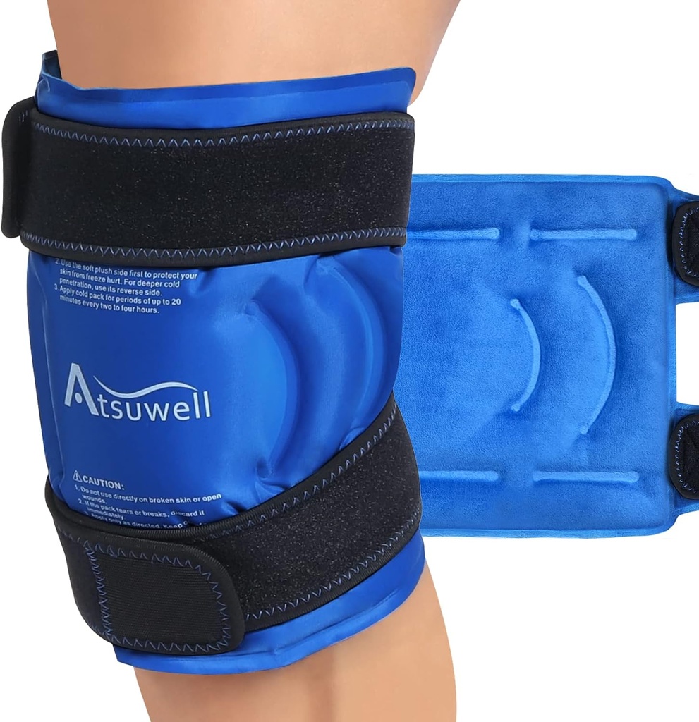 膝、膝のためのAtsuwellのアイスパック、膝のための再使用可能なゲルの氷の覆い、適用範囲が広い風邪の圧縮物の冷たいパック、肘、新、1のパック