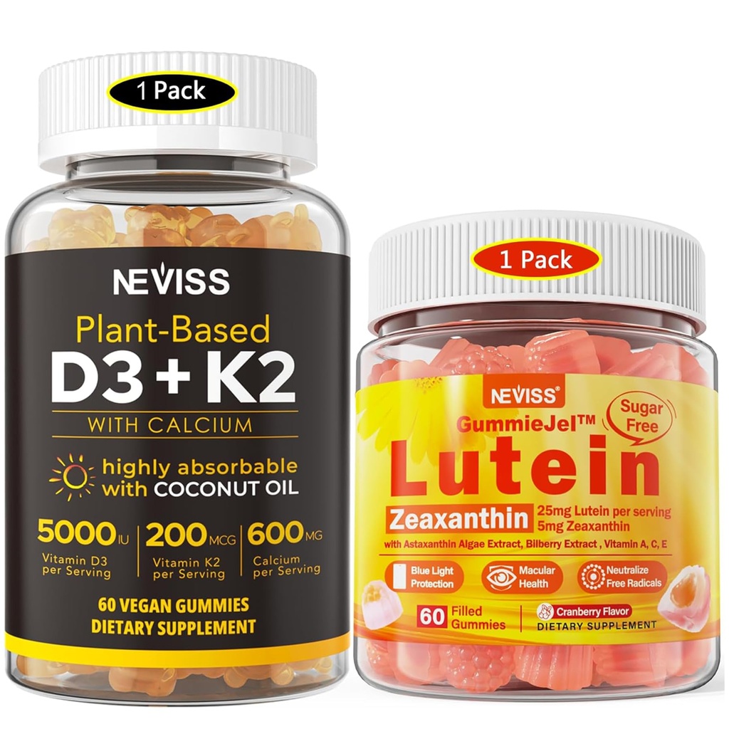 NEVISSの砂糖の自由なルテインのグミー60の計算+ビタミンD3のグミー60の計算
