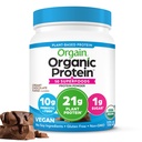 Orgain有機ビーガンタンパク質+ 50スーパーフードパウダー、クリーミーチョコレートファッジ - 21g植物ベースのタンパク質、10gプレバイオティクス繊維、乳糖成分なし、グルテンフリー、砂糖なし、非GMO、1.12ポンド