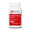 ライフバランスのためのPROTOCOL 5- Methylfolate 5,000mcg - 優れたメチル Folate 生物学的利用能 - 脳サポート用 - 女性と男性のための Folate サプリメント - コーシャ&ビーガン - 50 ベジキャップ