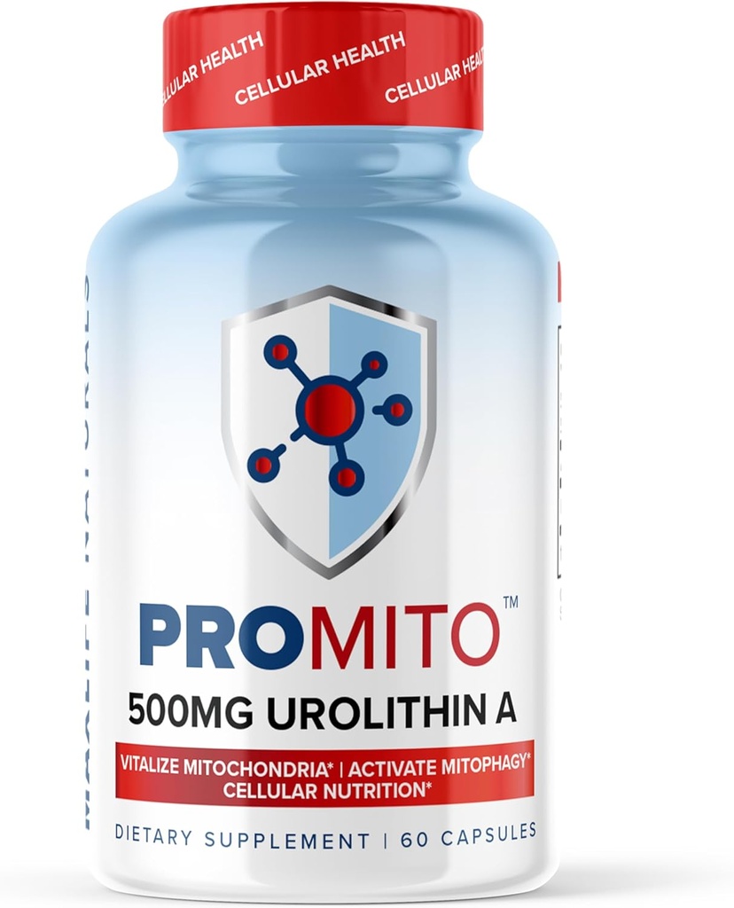 ProMito + - Urolithin A サプリメント - 1000mg 純粋な尿素男性と女性のための栄養補助食品 - NMN、NAD、CoQ10、Resveratrol&PQ - マックスライフナチュラル、60カプセルの代替品