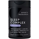 スポーツリサーチ® 睡眠コンプレックス - メラトニンフリービーガンカプセル - バレリアンルート付き, GABA, L-テアニン, マグネシウム & 5-HTP - 30 サービング