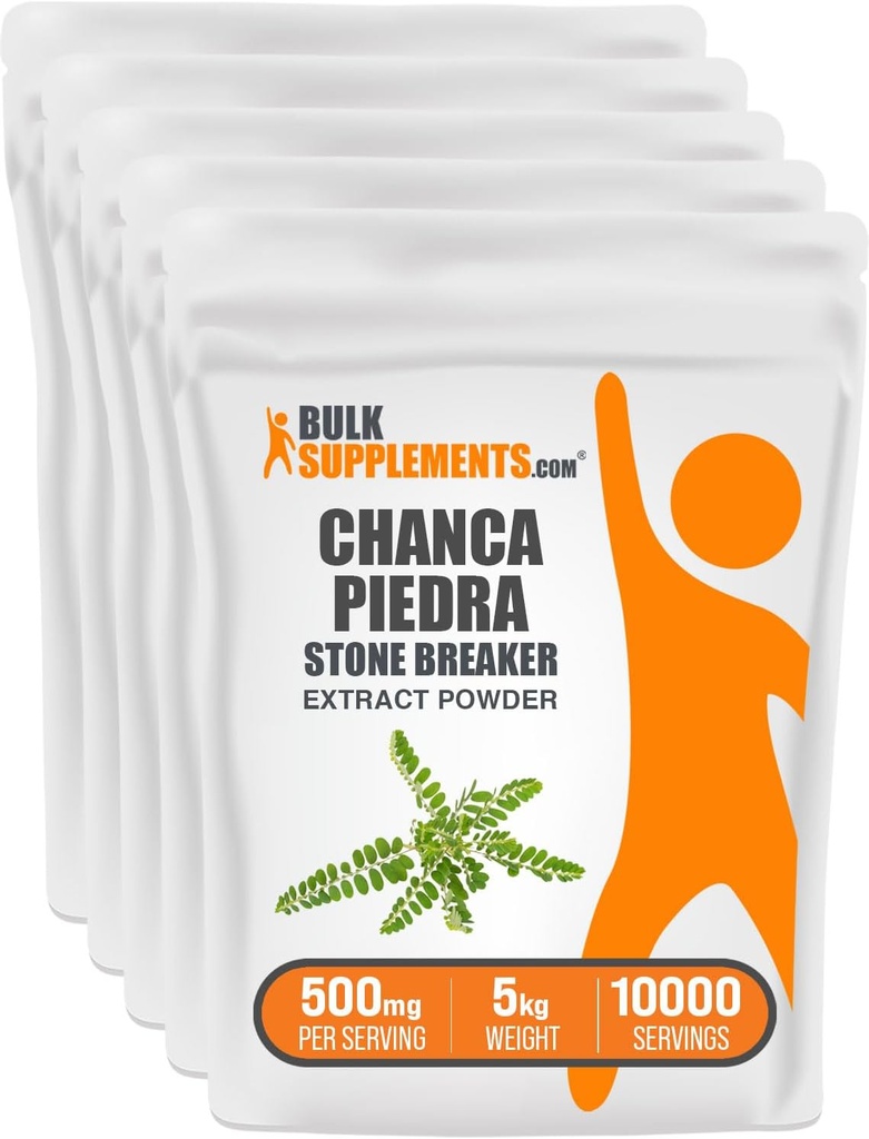 BulkSupplements.com Chanca Piedra Extract Powder - Chanca Piedra Stone Breaker、Kidney Support Supplement - ビーガン&グルテンフリー、給食当たり500mg、1kg(2.2ポンド)(5パック)