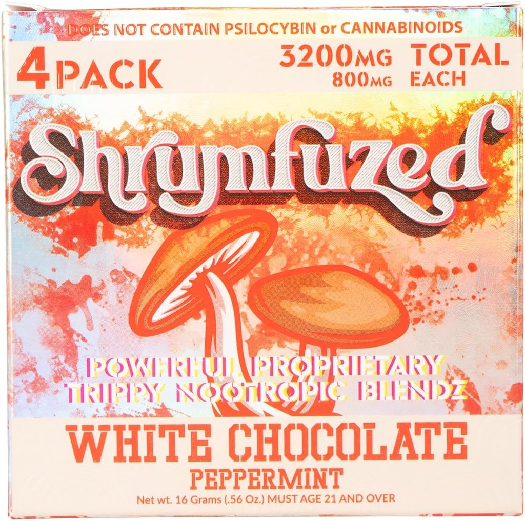 特権の向知性ガミー3200mg - ライオンズマネ、レイシ、チャガ、およびコルディセプノトロピックトリップエキノコブレンド(4、ホワイトチョコレートペパーミント)