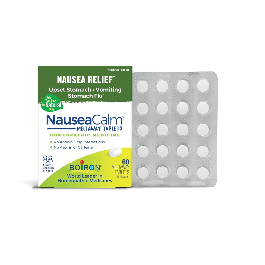 Boiron NauseaCalm は、Stomach Flu、Overindulgence、または Motion Sickness - Non-Drowsy - 60 カウントのために、設定されたStomach、Nausea、および嘔吐のための救済を支持します