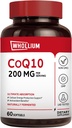 サービングごとのCoQ10 200mg、余分バージンのオリーブオイル、超吸収、自然に発酵させた、Coenzyme Q10の補足、エネルギー生産、健康な中心、反老化、60のSoftgels