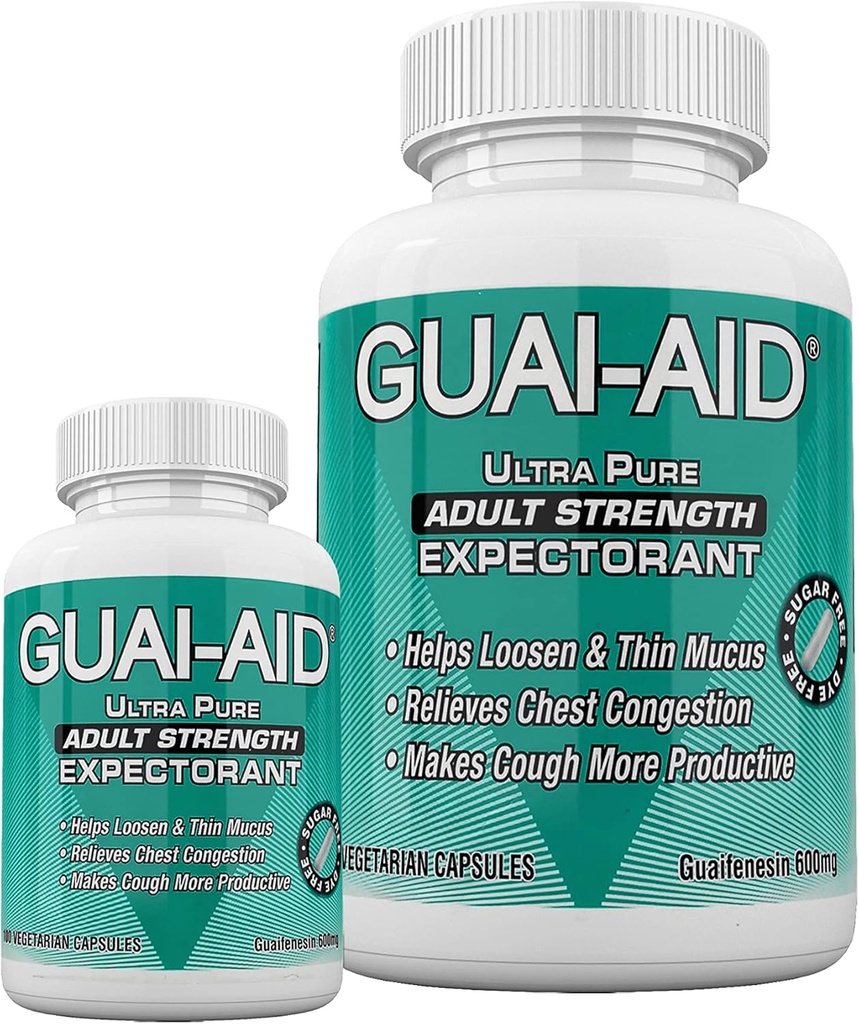 524 600mgの超純粋なGuaifenesinの野菜。カプセル(含まれている24のサイズの旅行びん)