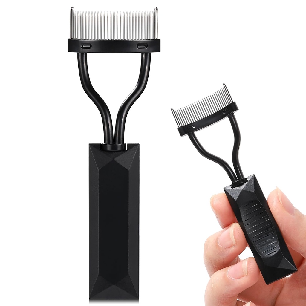まつげの櫛の分離器、アークはカバー、目の化粧品のブラシ用具(黒)が付いているLashの定義者の櫛の構造のマスカラの櫛のアプリケーターを設計しました