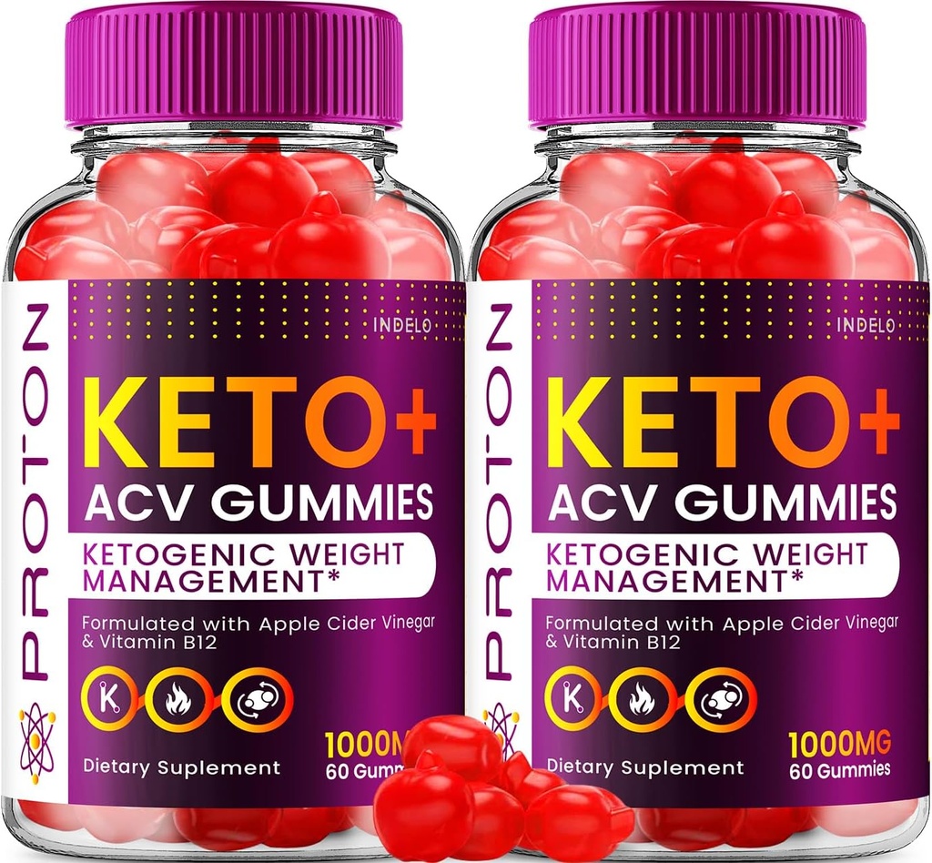 (2パック)プロトンKeto ACVグミーアドバンスト、プロトンKeto + ACVグミー1000mg、プロテインアップルサイダーVinegar Gummy Protonグミーレビュー、プロトンKeto + ACVビタミンB12(120グミー)