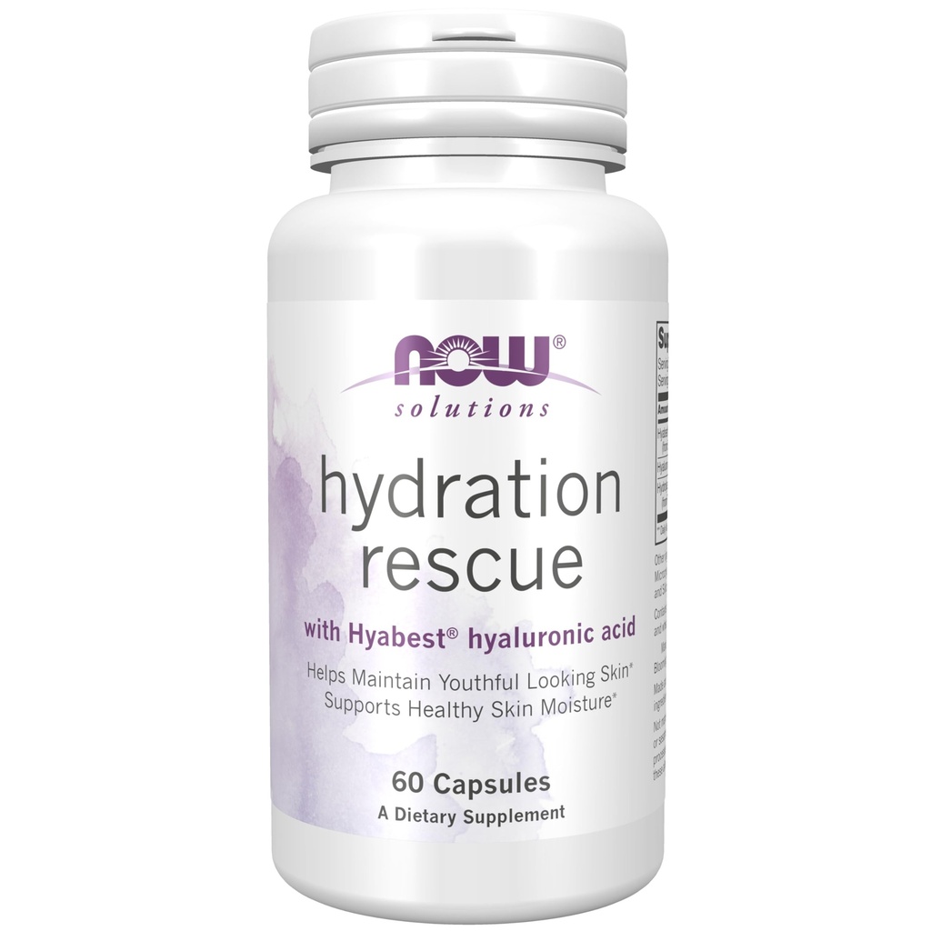 NOW Foods Solutions、Hyabest® hyaluronic 酸による水分補給救助、若々しい肌を維持するのに役立ちます*、健康な皮膚水分*、60ベジカプセルをサポート