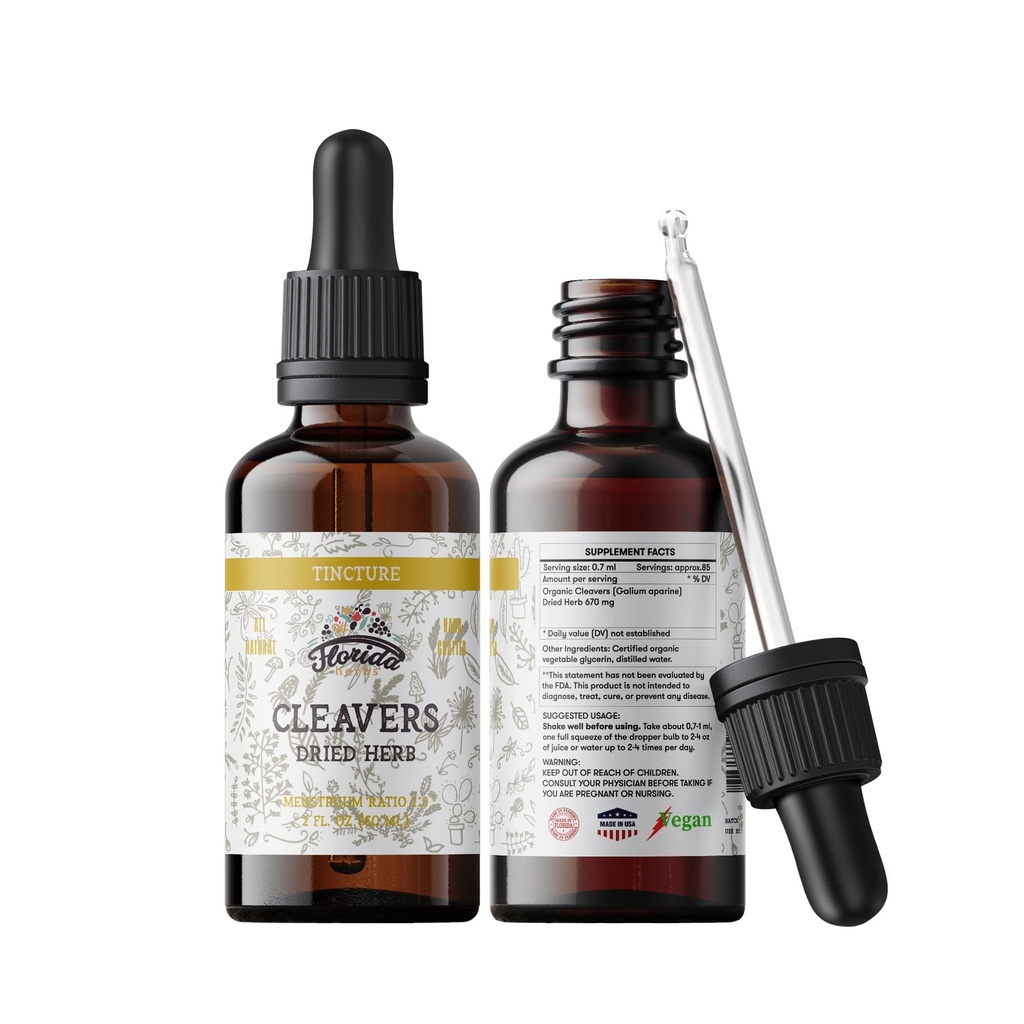 Cleavers Tincture、有機Claversのエキス、Claversの低下(Galium aparine)はハーブを乾燥しました