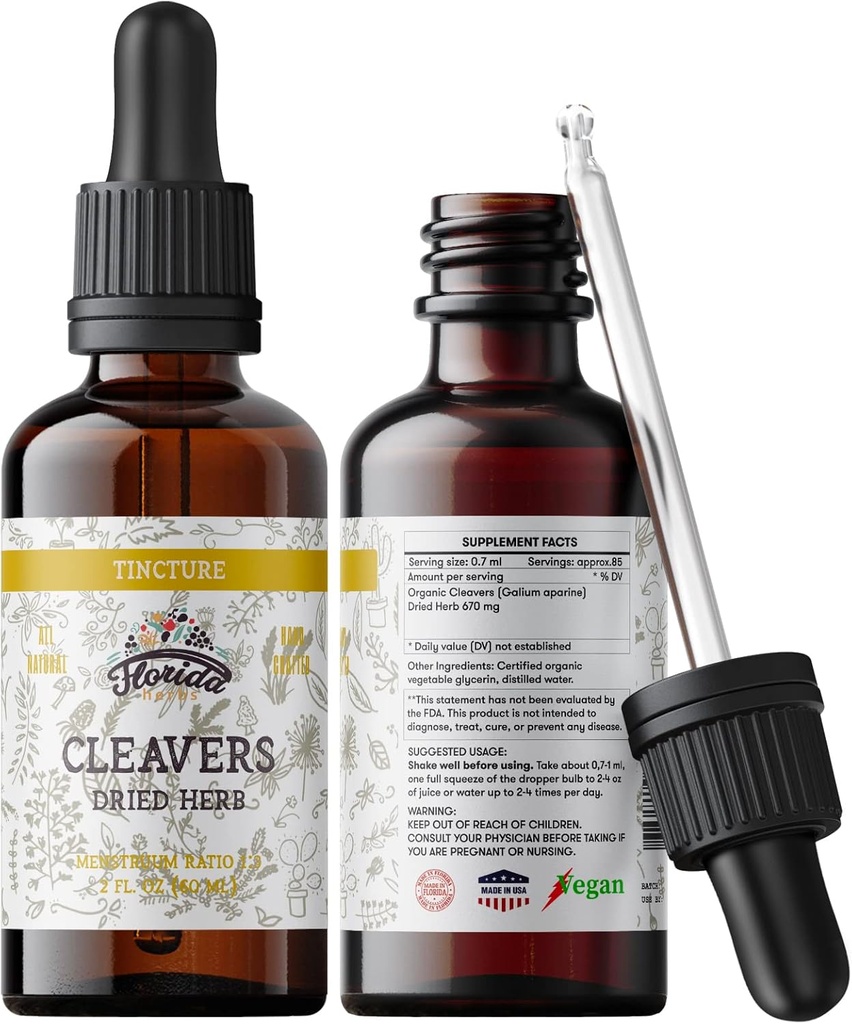 Cleavers Tincture、有機Claversのエキス、Claversの低下(Galium aparine)はハーブを乾燥しました