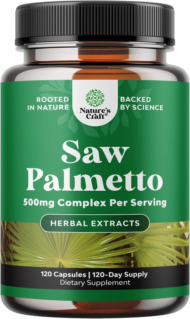 Natures Craft Extra Strength Saw Palmetto Extract - 植物ステロール&フラボノイドと女性の髪の健康と男性の髪の健康と尿サポートのための高度なソーパルメット - 強力なハーブサプリメント120カプセル
