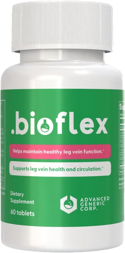 脚のためのBioflex静脈の治療 - ビタミンC、Citrus Bioflavonoids、馬の栗とレッグ静脈の健康のための包括的なサポート - 60錠