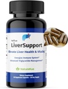 NatureKue LiverSupport - Deepure Tea & Milk Thistle   天然デトックス・抗酸化剤・エネルギーの支援 | 60個のベジタリアンカプセル