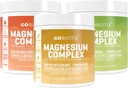 GoBiotix Magnesium Complex Powder Trio - 420mg, 60 Servings - Honey Citrus, Lemon Lime, Peach Tea