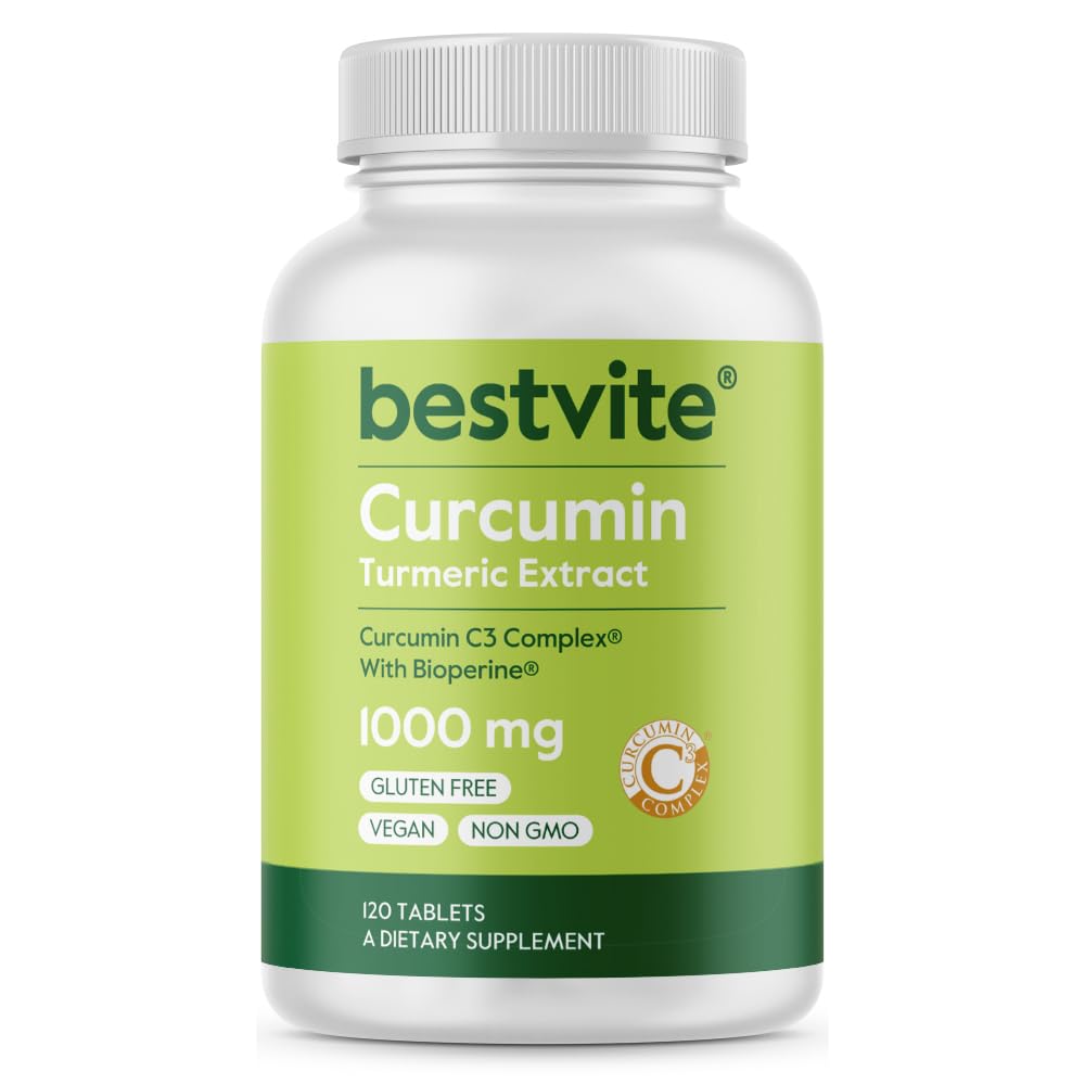 クルクミン1000mg (Turmeric) (120のタブレット) Curcumin C3コンプレックス&バイオペリンで作られた - 95%のクルクミノイドに標準化 - ビーガン