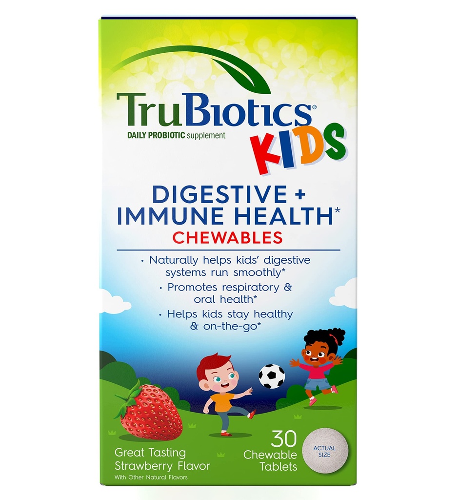 子供の消化及び免疫の健康サポート、砂糖なしのChewableの子供のプロバイオティクスのためのトルバイオティクスのプロバイオティクスは健康なおなか、自然ないちごの味、30のタブレットを維持するのに役立ちます