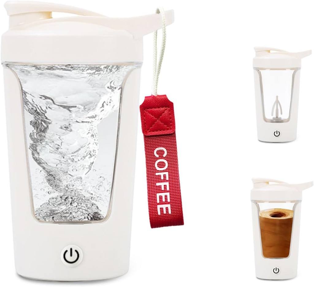 電動シェーカーボトル、ポータブルプロテイン、ミキサーカップ、スムーズなプロテインシェイク、BPAフリー、トライタン、450ml、16oz、スターカップ、500mAh充電式