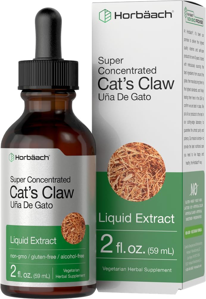 ホッハ猫爪ハーブエキス チンキ | 2 Fl Oz | アルコールフリー | ベジタリアン・非GMO・グルテンフリー液