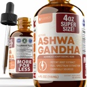 Rejuvica 健康活動的な Ashwagandha 4oz XL の極度のサイズ - 高度の液体の補足のチンキ - Withania Somnifera のエキスの低下 - Ashwagandha の根だけ- 自然にwithanolides を発生させます