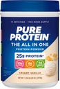 Pure Protein All-In-One Powder, Vanilla - Whey & Collagen, High Fiber, Vitamins, No Added Sugar, Non-GMO, Gluten-Free, 1.25lb