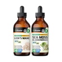 BIO KRAUTER Lion's Mane Tincture 4 Fl. Oz. & Sea Mosss Tincture 4 Fl. オズ.