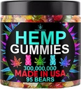 Hemp Gummies 睡眠 リラクゼーション エディブル ナチュラル フルーティー フレーバー Gummy Bears for Bedtime-Advanced Hemp Oil Infused-Made in USA