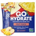 GoHydrateの即刻の加水の粉のパケット-低いナトリウムの電解物飲み物の組合せ-自然な水和サポート、砂糖のビタミンD、30のパック、フルーツの穿孔器が付いている自由な電解物の風味がある粉の飲み物