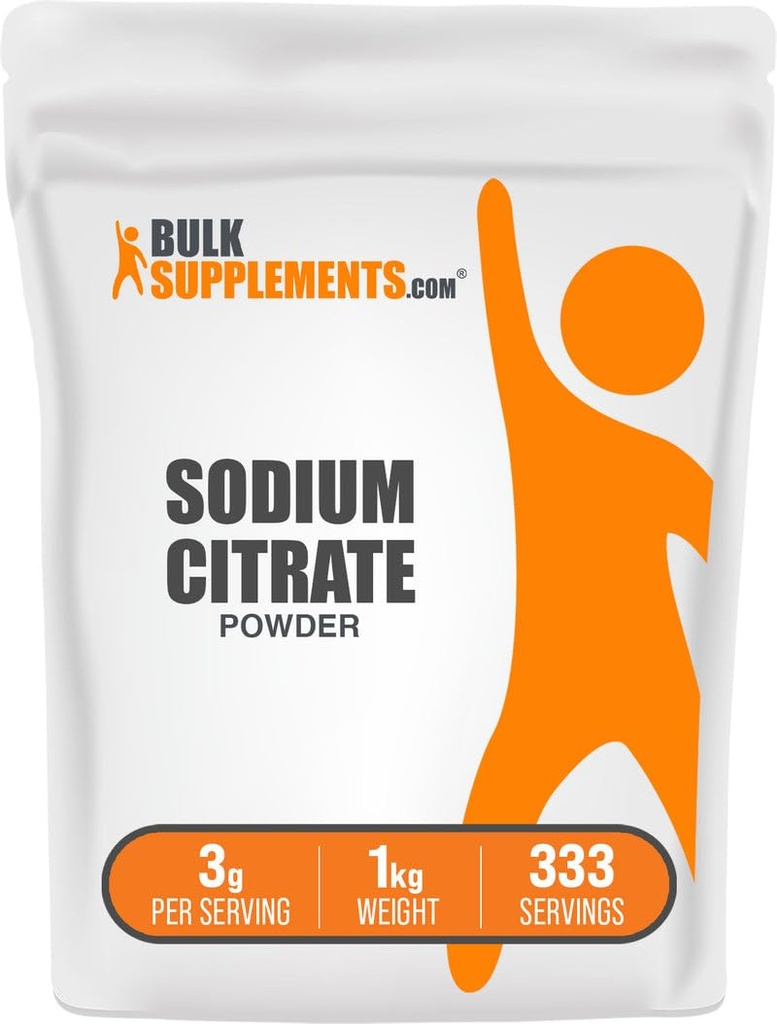 BulkSupplements.comナトリウムのクエン酸塩の粉-ナトリウムのクエン酸塩の食品等級、乳化剤、味の増強物-グルテンフリー、サービングごとの3g、1kg (2.2のlbs) (1のパッケージ)