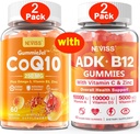 NEVISS 2パックのCoQ10-250mgはGmmies + B12のGmmiesが付いている2PackのビタミンADKを満たしました