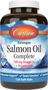 Carlson - Salmon Oil Complete, 700 mg Omega-3s + Astaxanthin, Cardiovascular Support, Brain Function & Joint Health, 120 soft gels