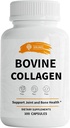 SIRUNES Bovine Collagen Supplements for Men and Women I Hydrolyzed Grass Fed Bovine Collagen Peptides Dietary Supplement for Joint, Nerve & Bone Support - Non-GMO, Anti-Aging - 100 Capsules