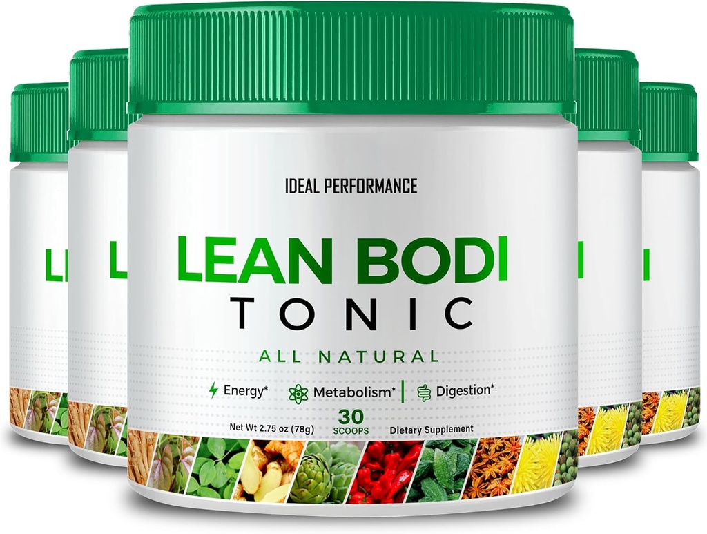 Lean Bodiトニックパウダー公式フォーミュラ、LeanBodiトニックオールナチュラル - ビタミンB6、BCAA、LeanBodiパウダーサポート、Lean Bodiアドバンスフォーミュラレビュー(5パック)