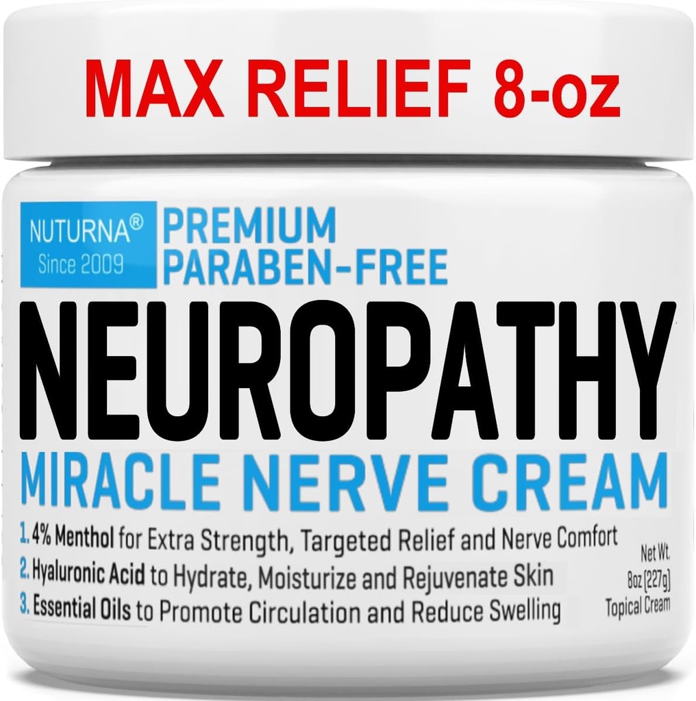 Neuropathy Nerveリリーフクリーム - プレミアムNerveクリーム3XアクションターゲティングリリーフとソーシングNerve快適性 - 4%メンソール、足の爪の足のつま先と背中のためのMSMの最大強度 - スーパー大8オズ