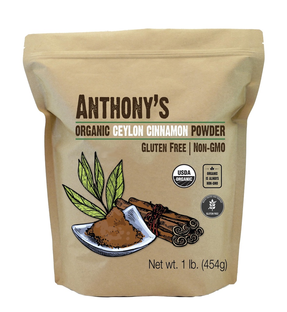 Anthony's Organic Ceylon Cinnamon Powder, 1 lb, グランド, グルテン 無料で, 非 GMO, Keto フレンドリー