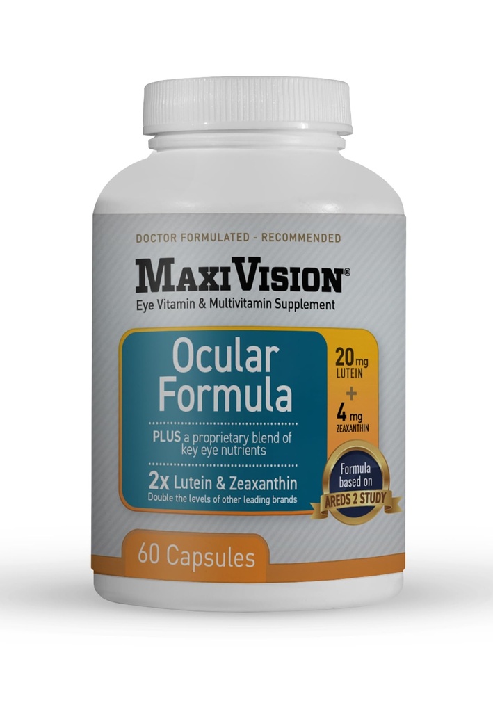 MaxiVision® Ocularフォーミュラ - AREDS2 - アイビタミン&マルチビタミン - ルテインとゼアキサンチン - 1ボトル(60カプセル)